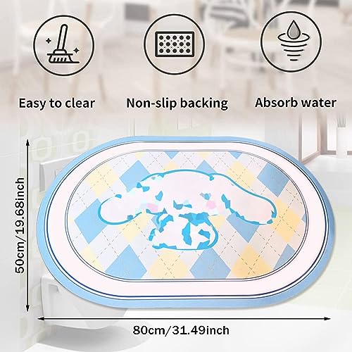OCDSLYGB Dog Indoor Doormat 50 x 80 cm, Washable Dirt Trapper Mat,Cinna-moroll Door Mat, Non-Slip Clean Mat, Door Mat, Doormat Kitchen Rug Entran