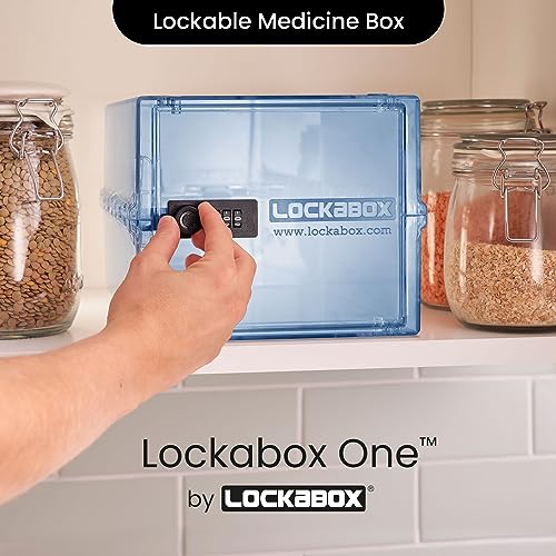 Lockabox One™ | Premium Lockable Medicine Storage Box | BPA Safe & Medical Grade | Made in Britain (Light Medi Blue)