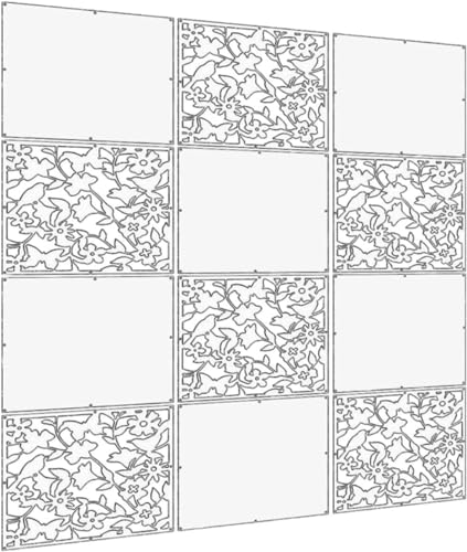 Lchen Hanging Room Divider Panel, 12 Pieces White Screen Panels Solid Board Cut Room Partition Home Decoration(Mixed,15.7"x15.7"x0.03")