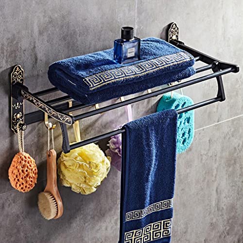 HIGOH Towel Racks,Bathroom Towel Rack Wall Mounted Towel Holder,Bathroom Accessories Aluminum Carved Bath Hardware Towel Rack,Towel Holder,And Ba