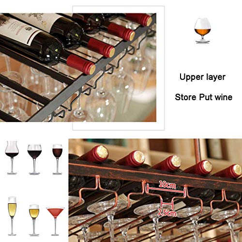 EYLINK Wine Racks,Adjustable Metal Ceiling Industrial Hanging Wine Glass Racks Goblet Stemware Holder Decoration Shelf
