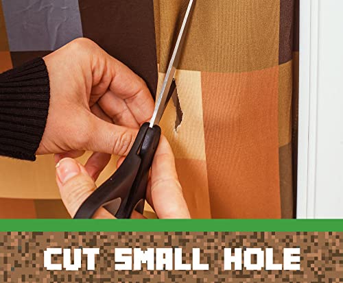 Robe Factory LLC Minecraft Oakdoor Fabric Door Cling | 34 x 82 Inches