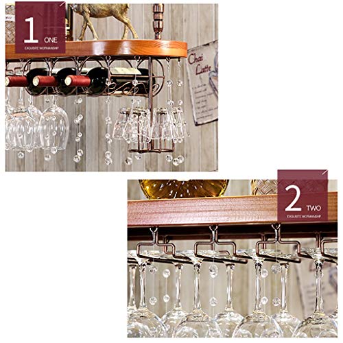EYLINK European Solid Wood Wine Rack Wine Glass Holder Hanging Home Bar Counter Wine Cabinet Upside Down Goblet Holder Home Decoration