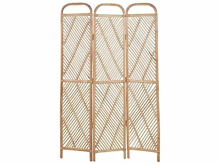 Modern Decorative Room Divider Screen 3 Panels Folding Rattan Natural Cosenza