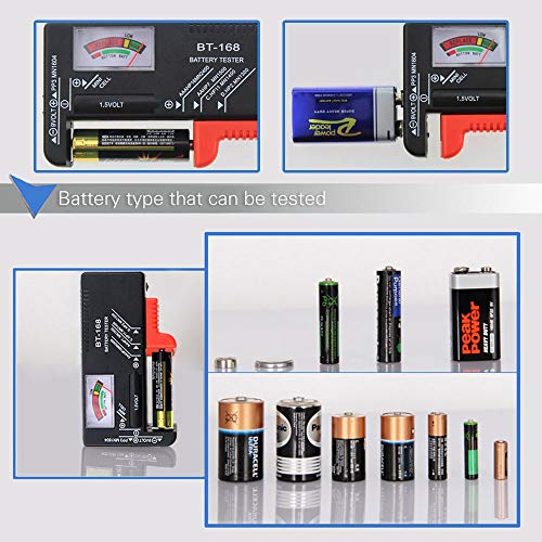 Kitchen-dream Battery Tester - Universal Battery Checker for AA AAA C D 9V 1.5V Button Cell Batteries