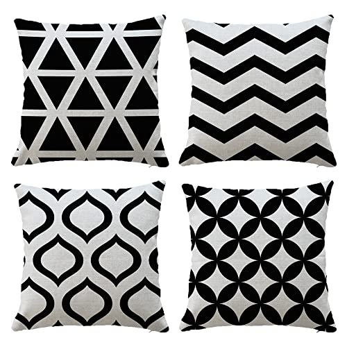 Hangood Waterproof Cushion Covers Outdoor Garden Geometry Set of 4pcs Throw Pillow Case Home Decorative Sofa Protectors Chair Living Room Yellow