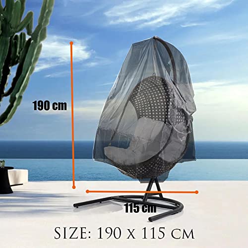 Patio Hanging Egg Chair Cover Waterproof Garden Swing Egg Chair Cover Durable Large Wicker Egg Swing Chair Covers for Single Seat Outdoor Egg Cha