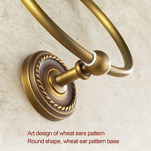 RAKUTE Antique Towel Ring, All Copper Towel Holder, European Round Towel Rack, Bathroom Towel Bar Bathroom Ring