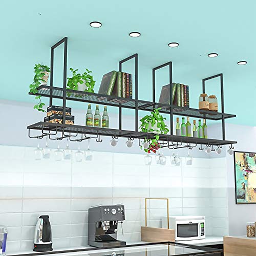 SUCHETA Wine Rack Iron Bar Hanger Upside Down Wine Glass Holder Hanging Wine Cabinet Rack Bar Decoration Storage Rack Home Decoration