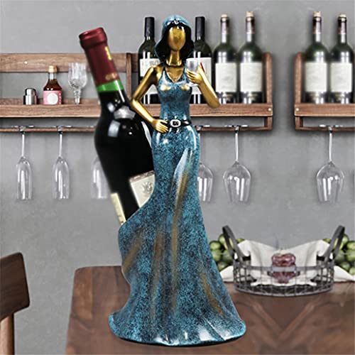 TFIIEXFL Blue Red Living Room Dress Beauty Home Dining Table Decoration Resin Jewelry Shelf Wine Bottle Rack ( Color : Argento , Size