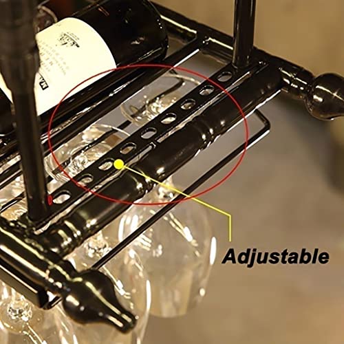 KEppd Wine Rack Hanging Shelves Height Adjustable Bottle Rack Floating Shelves Ceiling Wine Rack Wine Rack Wall Mounted Easy To Install Wine Glas