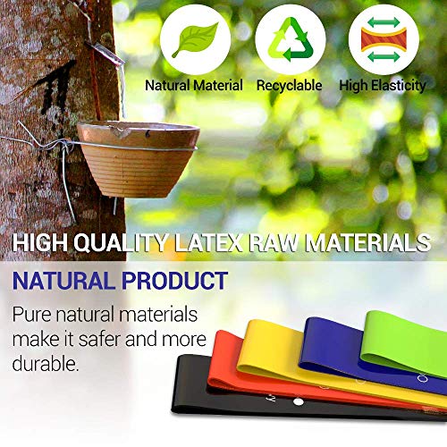 TechStone Resistance Bands Set for Men and Women, Pack of 5 Different Resistance Levels Elastic Band for Home Gym Long Exercise Workout – Great F