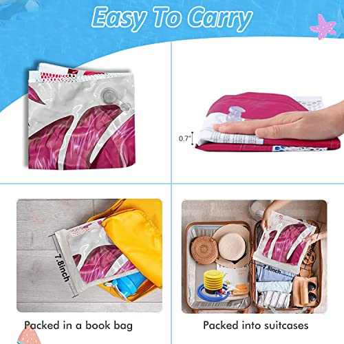 GAWEI Water Hammock, 2 Pack Inflatable Pool Floats Hammock 4-in-1 Swimming Pool Hammock,Swimming Pool, Water Lounge Party Toys for Adults (rose b