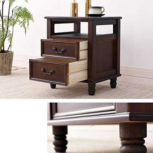 LUKEO Solid Wood Bedside Table Simple and Small Locker, Bedroom Mini Bedside Table