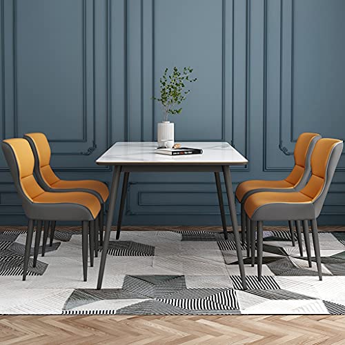 Kitchen Dining Room Furniture Chairs Modern Kitchen Dining Chairs Set Of 2 Water Proof PU Leather Side Chair with Carbon Stee Legs Kitchen Living