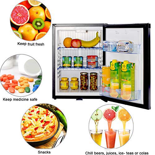 Smad 12v Fridge 40l, Campervan Fridge for RV Van Truck Camper Caravan, Quiet Freightliner Cascadia 12V Truck Refrigerator with Lock, 12v 240v Mot