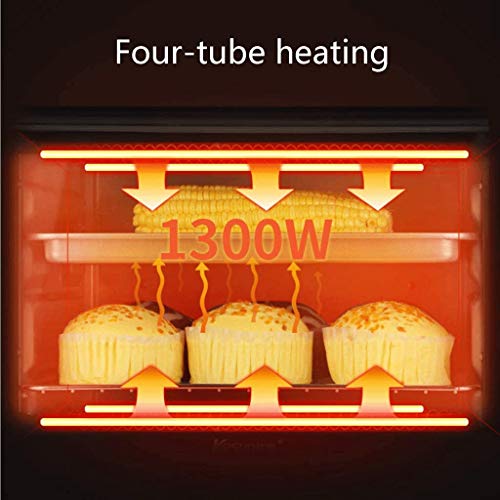 AIQMML Oven Toaster Oven, Multi-Function Stainless Steel Finish with Timer - Toast - Bake - Broil Settings, Natural Convection - 1300 Watts of Po