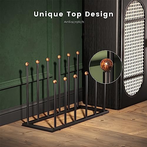 LiebeRen Boot Rack,Boot Rack Organizer Tall Boots,Boot Organizer,Free Standing Boot Racks,Black Metal Boot Rack Fit For 6 Pairs