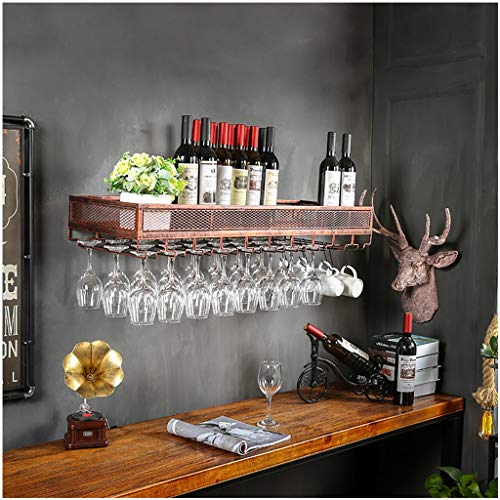Stylish Simplicity Wall-Mounted Wine Rack Metal Simple Retro Style Multi-Function Living Room Creative Display Storage Wine Rack -Restaurant Kitc