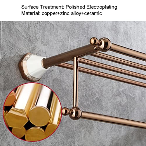 HIGOH Towel Racks,Bathroom Towel Rack Wall Mounted Towel Holder,Bath Towel Rack,Zinc Alloy Double Shelf,Polished Wall Mount Towel Shelf