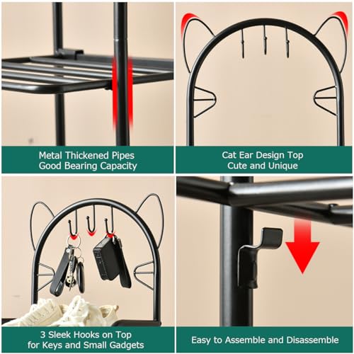 KZOBYD 7-Tier Shoe Rack, Vertical Shoe Storage Organizer Shelf, Sturdy Metal Free Standing Shoe Tower Space-Saving Shoe Stand for Entryway Bedroo