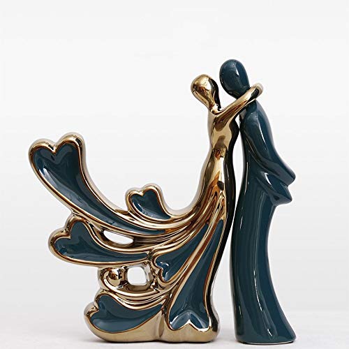 n/a Nordic Ceramic Couple Sculpture Love Kiss Couple Statue Home Decoration Bedroom Wine Cabinet High-end Wedding Gifts