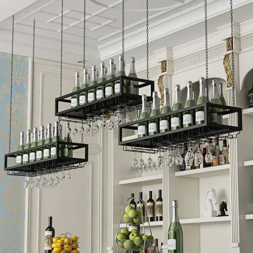 EMISOO Wine Rack Wall Mounted - Hanging Wine Glass Cup Rack, Goblet Cup Hanger Holder Shelf, Kitchen Living Room Display Stand, Suitable for Wine