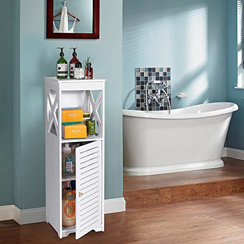 OUDIE Waterproof Bathroom Cabinet,Floor Standing Bathroom Storage Unit,Multi-Purpose Bathroom Furniture Cabinets with Door and shelf,Suitable for