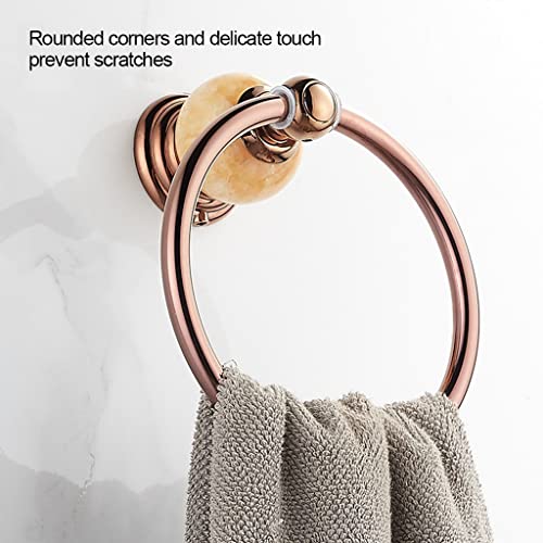 HIGOH Towel Racks,Towel Holder Bath Towel Holder, Bathroom Hand Towel, Rose Nordic Towel, round Bath Towel Hanger Holder, Wall Mounted Hanging Ra