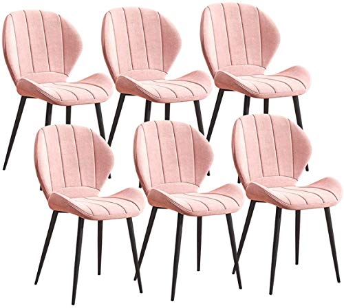 Modern Kitchen Dining Room Chairs Set Of 6 Velvet Dining Chairs Soft Seat With Black Metal Legs Kitchen Chairs For Kitchen Restaurant Modern Offi
