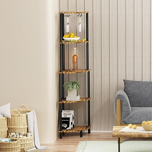 Kokorona Corner Wine Rack with Glass Holder