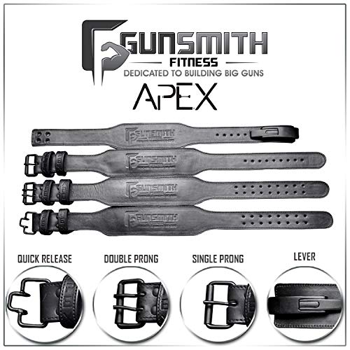 Gunsmith Fitness Apex Lifting Belt - Ultra Premium Handmade, All Black Olympic & Powerlifting