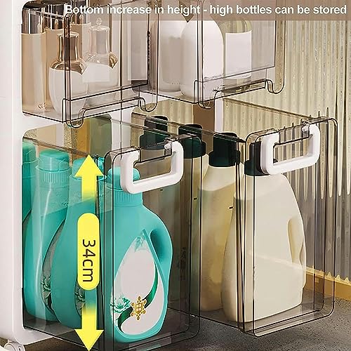 Bathroom Floor Cabinet Storage with 4 Drawers and Casters, Corner Floor Cabinet Large Capacity Narrow Dresser Tower Vertical Storage for Bathroom