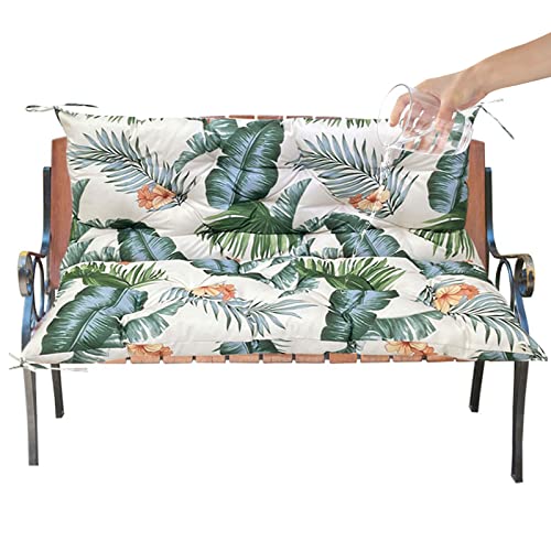 LiveGo Garden Bench Cushion 2/3/4 Seater Soft Outdoor Waterproof Patio Lounger Bench Swing Hammock Pad with Backrest (150 * 100 * 10CM, Floral Pr