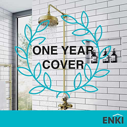 ENKI, R01, 200mm Traditional Fixed Large Shower Head Chrome, Solid Brass, Replacement Shower Head, Round Rose, Mixer Rainfall Shower, Modern Desi