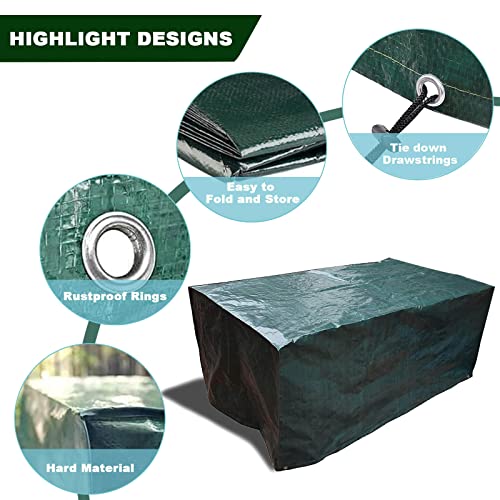 RICHIE Garden Furniture Covers Waterproof Garden Table Covers, 170x95x70cm Garden Covers Waterproof Breathable Polyethylene Outdoor Furniture Cov
