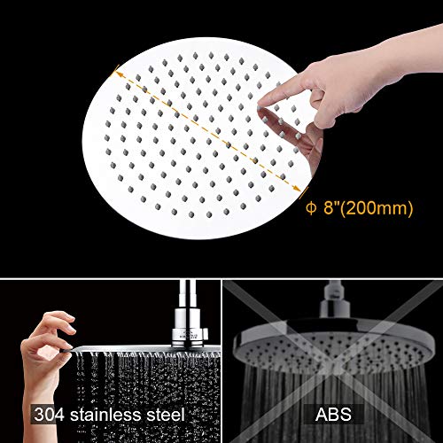 Ibergrif M20702 Shower Column System Without Tap, Shower Set Included Rainfall Shower Head, Handheld Shower, Hoses, Diverter, Shower Rod, Mountin