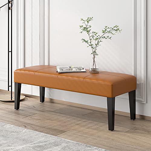 shoe storage bench ottoman Storage Benches Modern Pu Leather Bed Bench,Upholstered Entryway Shoe Bench,Rectangule Footrest Stool With Wood Legs,L