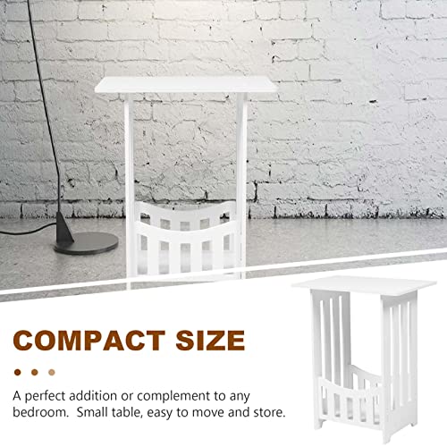 LALAFINA Side Table Narrow End Table Bedside Tables Nightstand Small Bookcase Bathroom Storage Shelves Display Rack for Living Room Bedroom Sofa