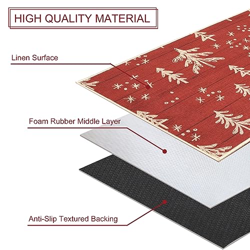 LuxFocus Doormat Washable Christmas Decorative Door Mats for Entrance Outdoor Non-Slip Welcome Doormat Rubber Backing Xmas Trees Printed Pattern