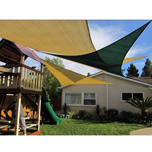 OldPAPA Sun Shade Sail Waterproof Triangle Sun Shade UV Block Sunscreen Awning Garden Beach Patio Canopy 3x3x3m, ArmyGreen
