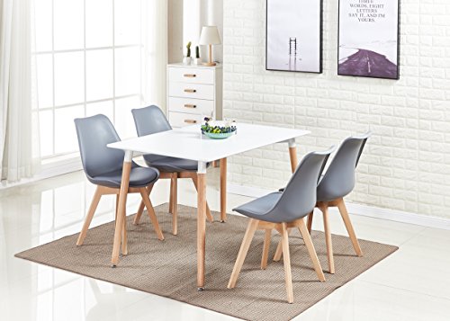 P&N Homewares Dining Table and Chair Set, White/Navy Blue, One Size