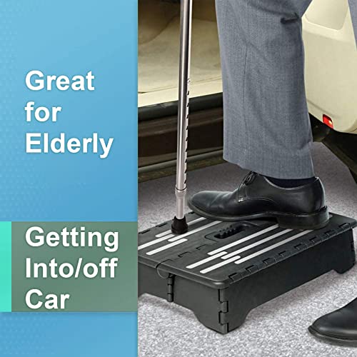 Folding Step Stool 5 Inch, Portable Step Stool for Adults with Handle, Foldable Stepstool for Kids Elderly, Suitable for Kitchen, Bathroom, Toile