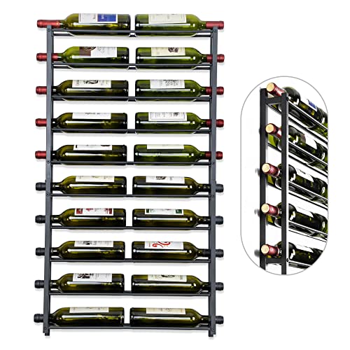 FLstudio Wall Mount Wine Rack - Metal Wine Storage Organizer Wall Mounted Wine Holder for 20 Wine Bottle Display