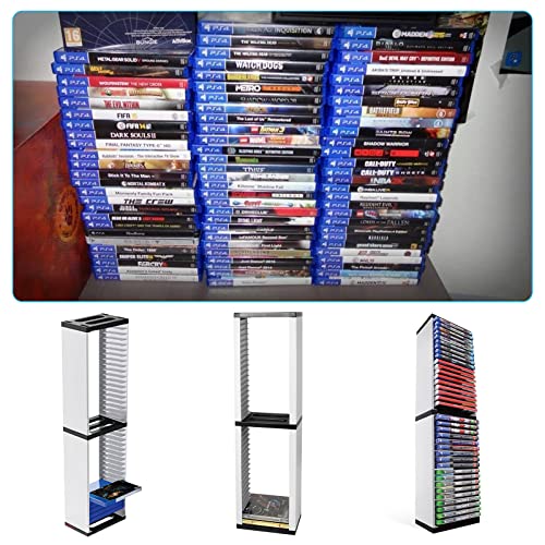 Haokaini Game Disc Holder Video Game Storage Tower Bracket Rack 36 Games Disc Holder Storage Shelf Disc Console Host Controller for PS5 Game Disc