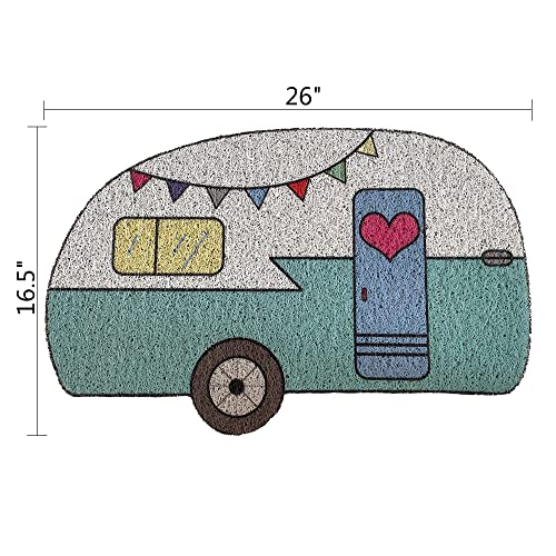 Kay&J Camper Door Mat, 16x24 Inch-Indoor Outdoor RV Welcome mat- Traps Dirt and Mud, Cute Camper Collection