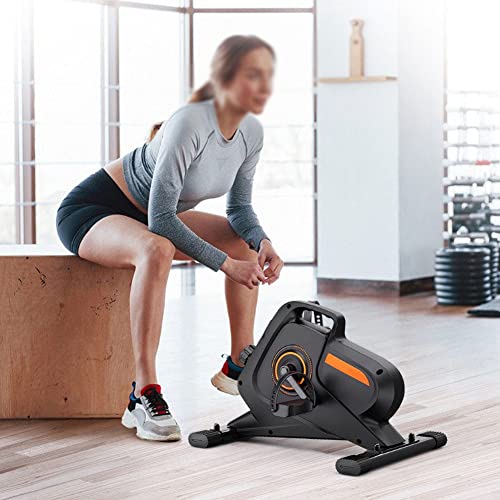 Under Desk Elliptical Machine, Adjustable 8 Speeds Elliptical Trainer with LED Display, Seated Pedal Exerciser, Compact Portable Elliptical Stepp