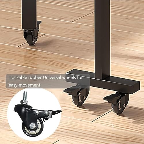 UE-MAOLU Dining table, Kitchen Folding Dining Table, Wood Extendable drop leaf table,with Moveable Wheels Saving Space, Round Edge Design,for Liv