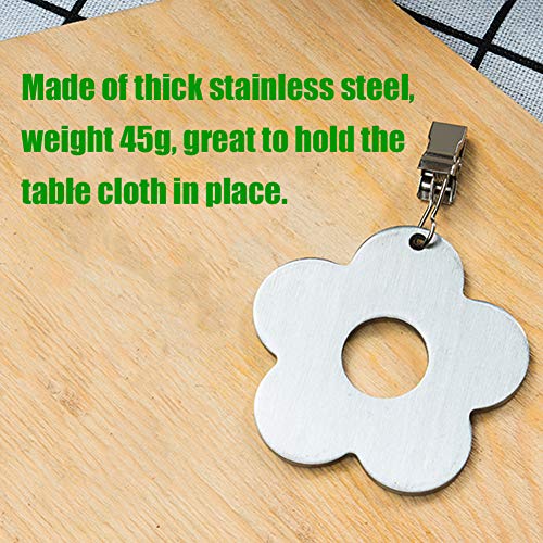 EQLEF Tablecloth Weights, Stainless Steel Tablecloth Weights with Clips for Indoor Outdoor Home Kitchen Wedding Party Picnic(8 pcs)