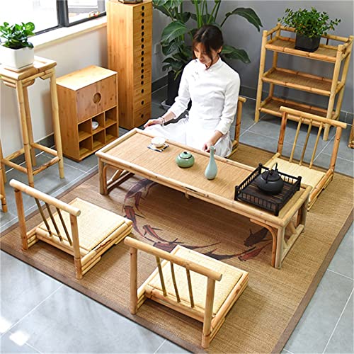 JJZXD Rattan Chair Tatami Living Room Furniture Legless Floor Chair Rattan Hand Crafted